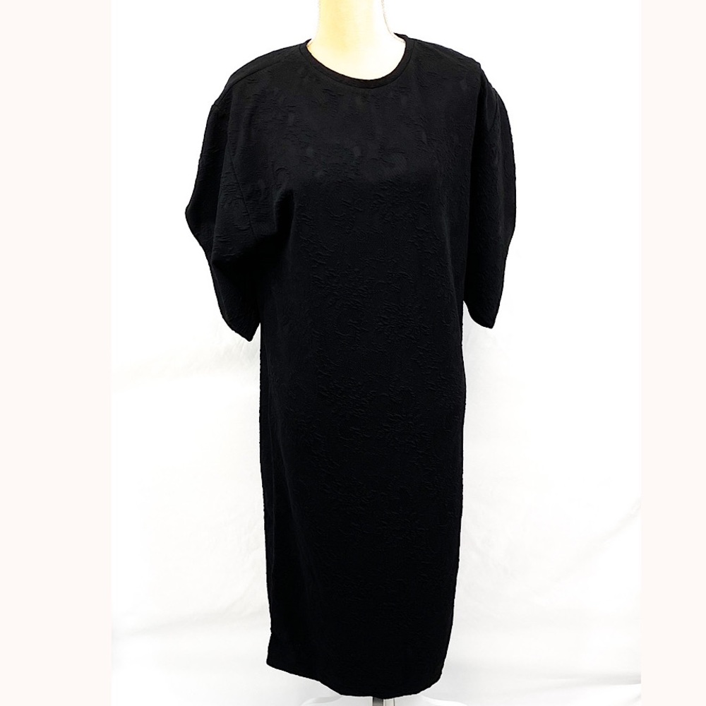 ZARA Midi Knit Textured Dress, Black